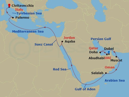 عروض كروز الخليج العربي تبدأ من دبي 20 ايام - 5 دول