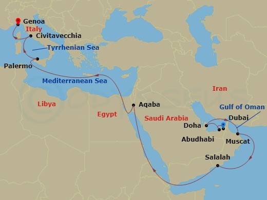 عروض كروز الخليج العربي تبدأ من دبي 21 ايام - 5 دول